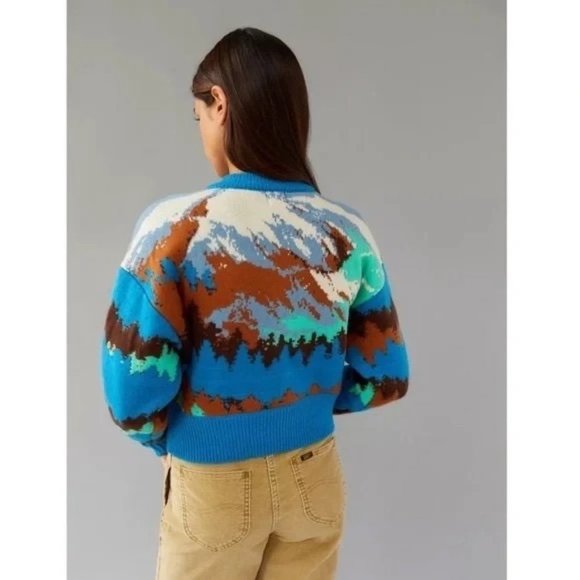UO BDG Jesse Half-Zip Sweater Size M NWT Graphic Landscape Urban Outfitters - Picture 5 of 9